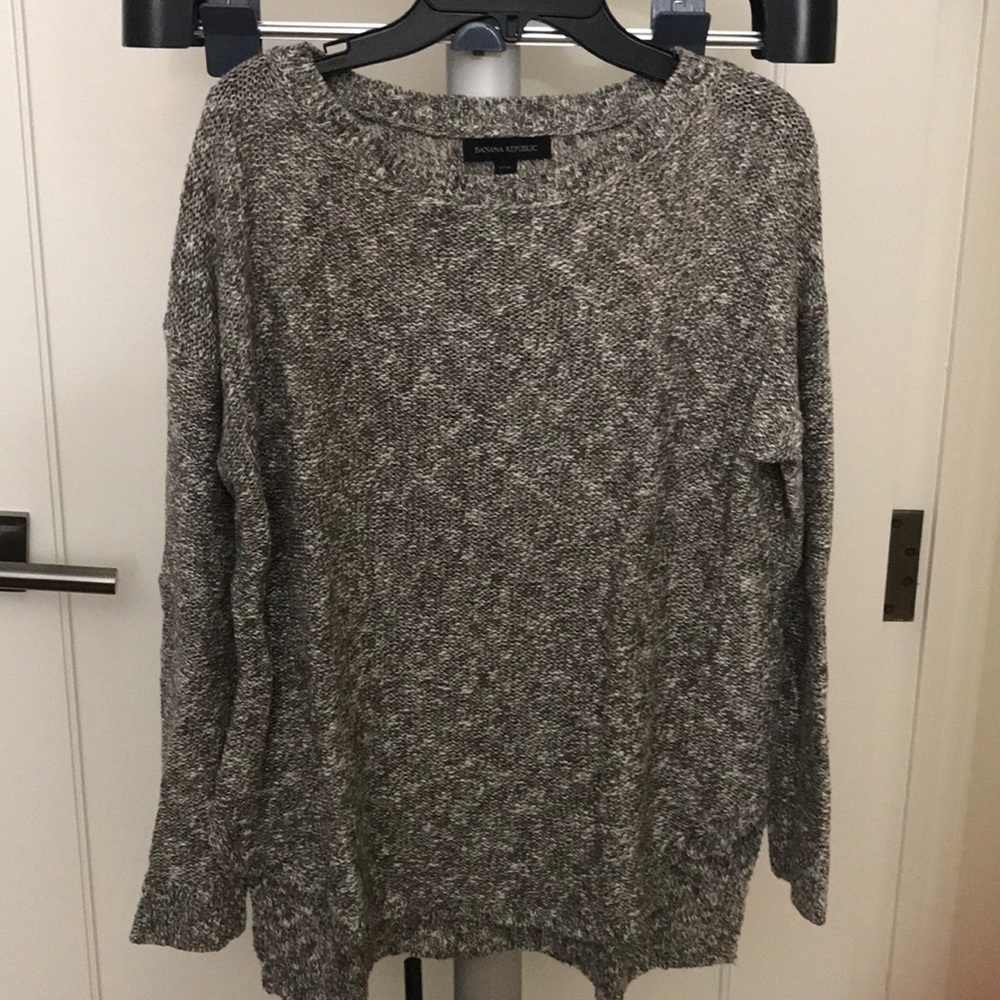 Banana Republic Grey knit sweater Petite S